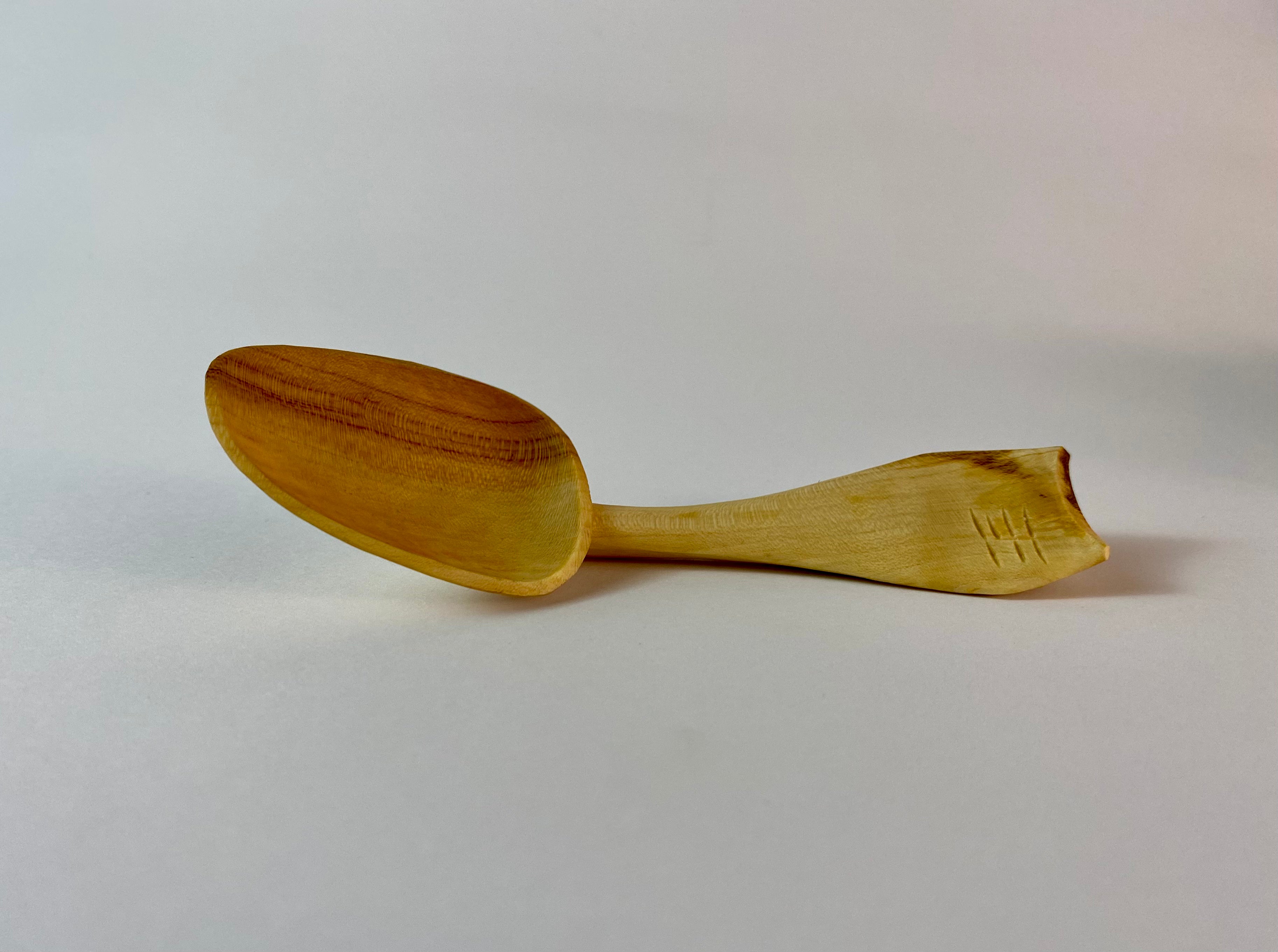 Carved Eating Spoon - Plum (ES024) 2