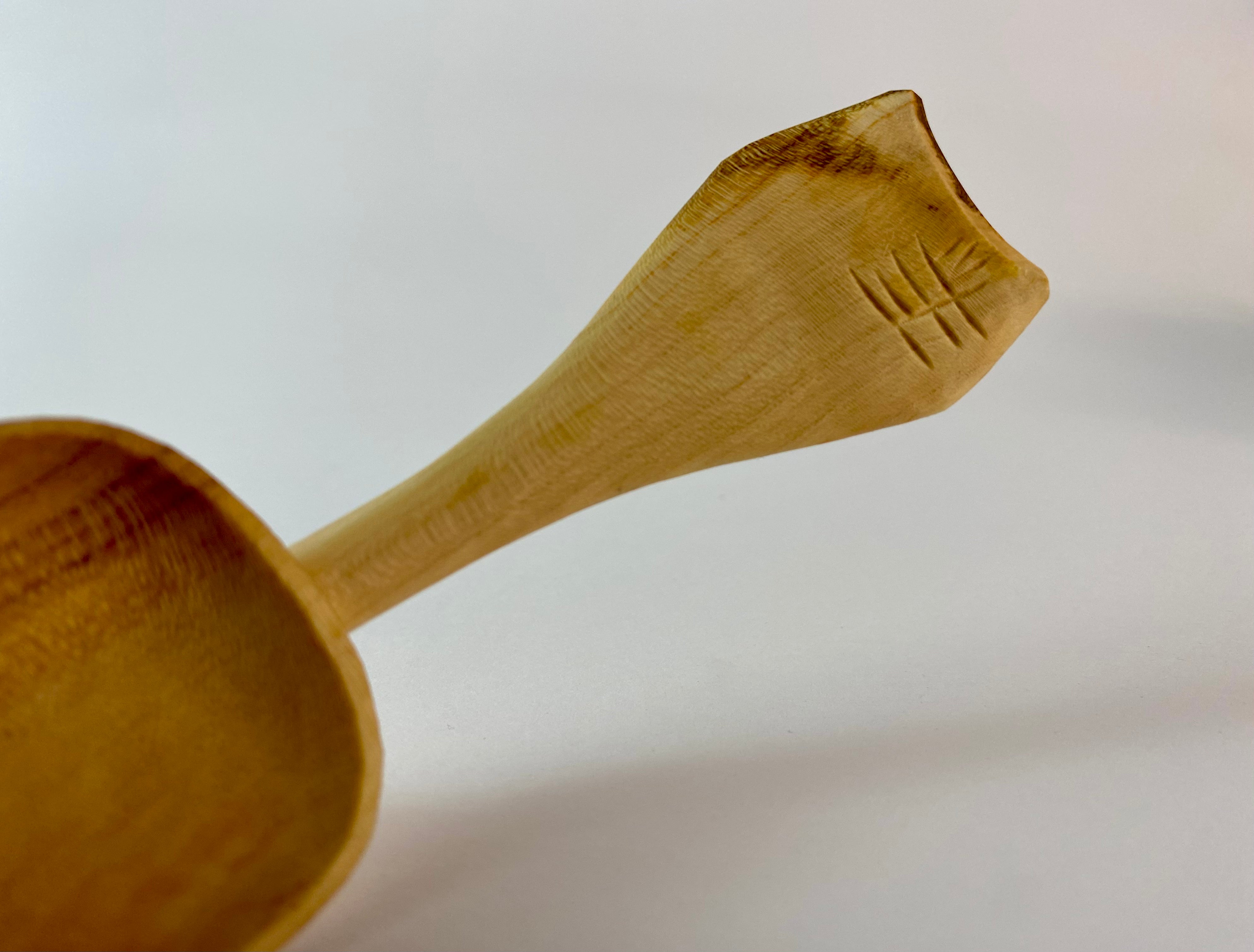 Carved Eating Spoon - Plum (ES024) 5