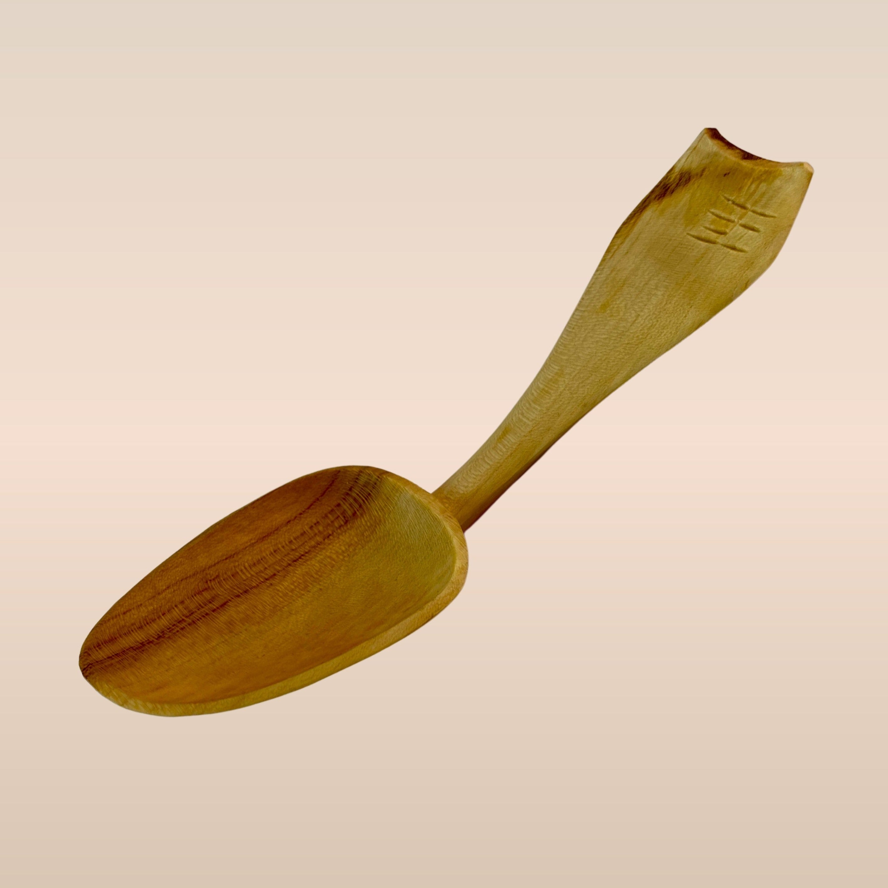 Carved Eating Spoon - Apricot (ES023) 1